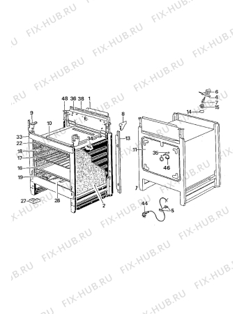 Взрыв-схема плиты (духовки) Electrolux EK6503/1 - Схема узла Oven equipment